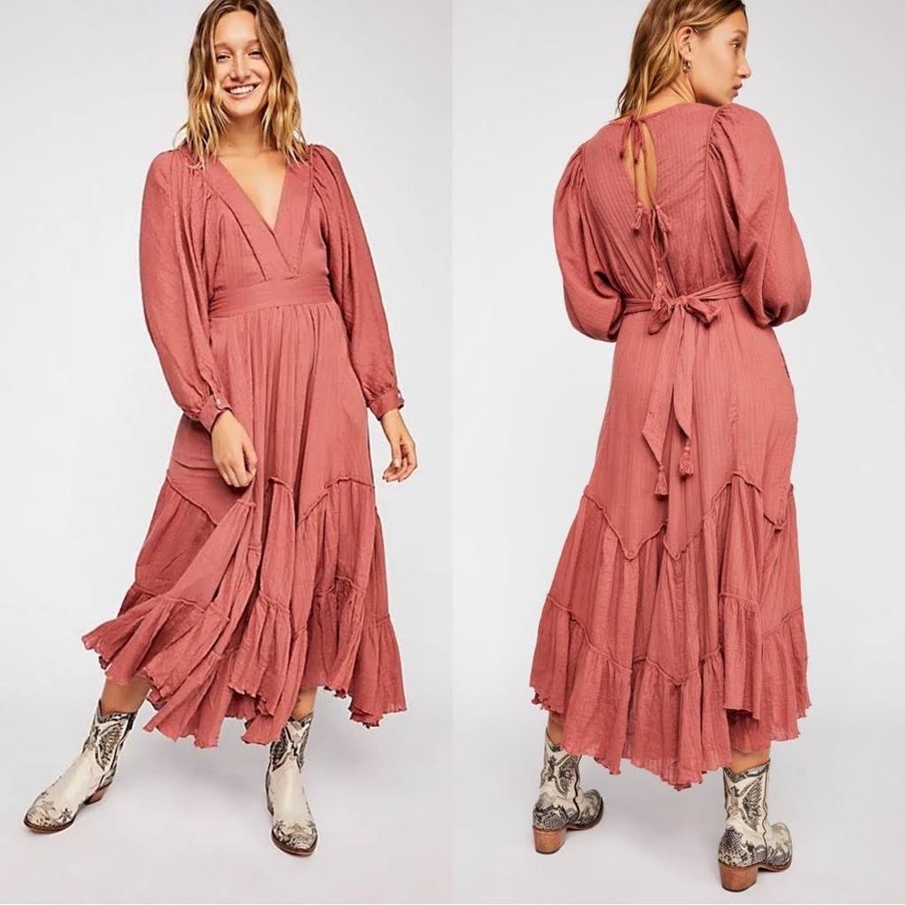 Free People I Need To Know Shiny Maxi Dress Size S